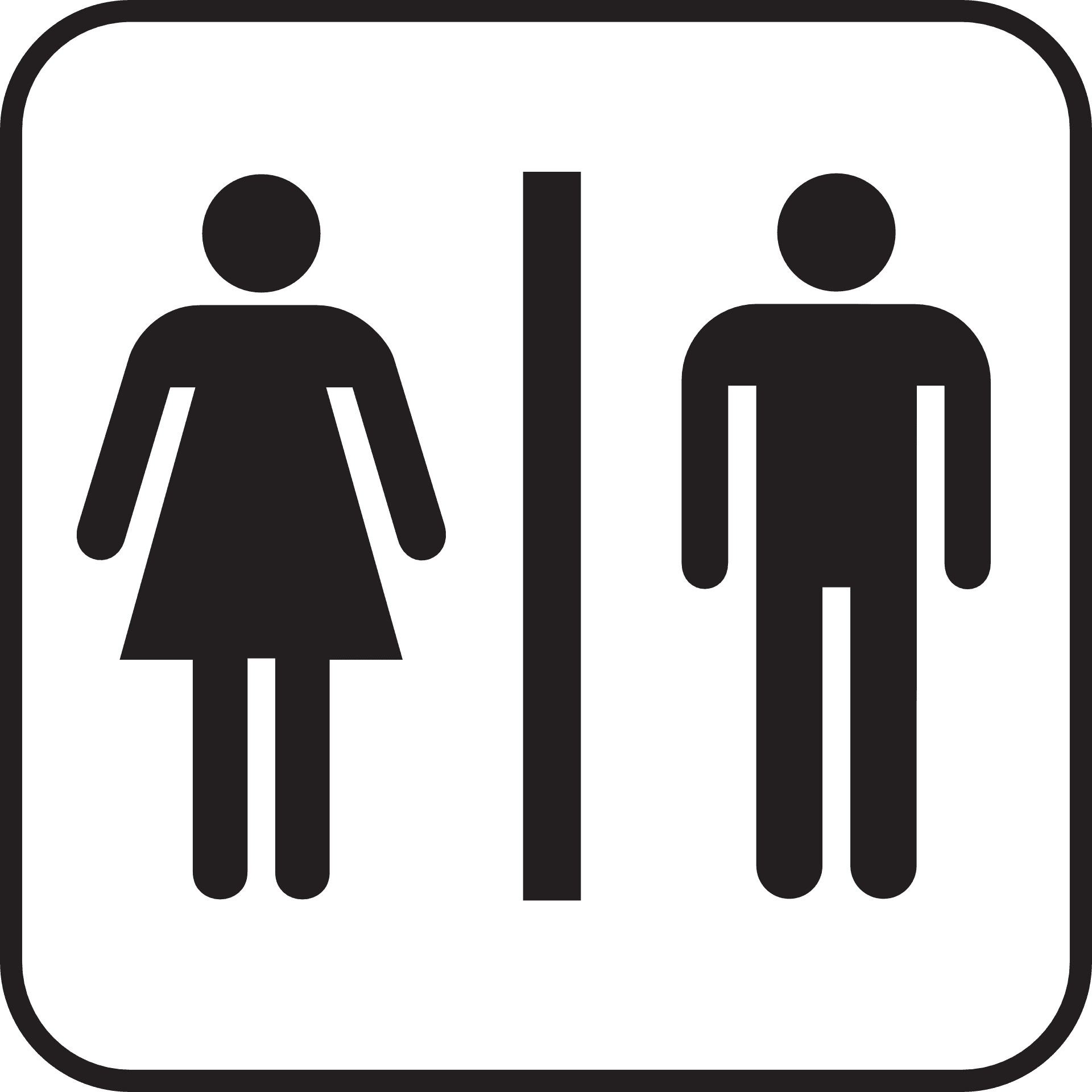 portable restroom gender sign